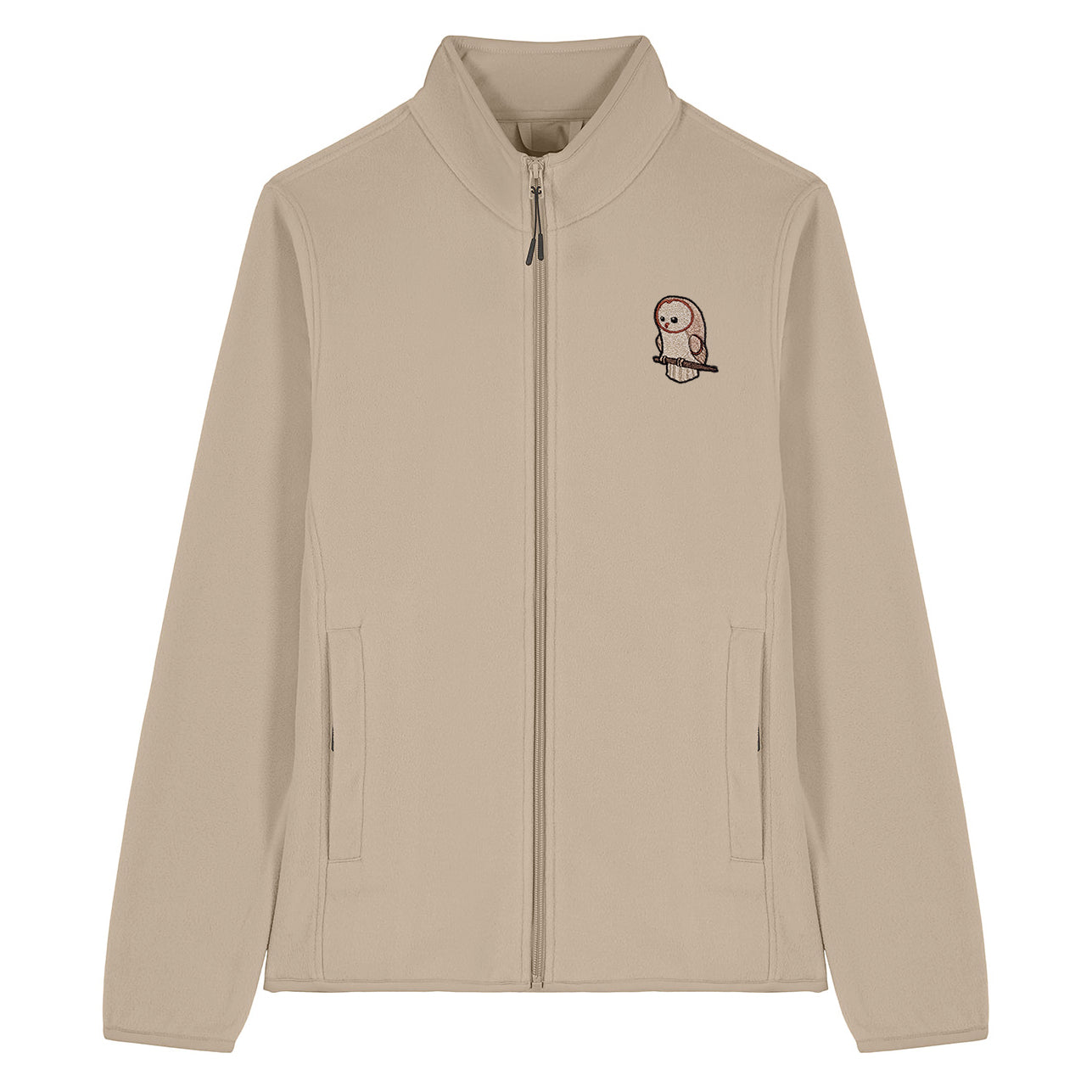 Barn Owl Cute Embroidered Women's Fleece Jacket