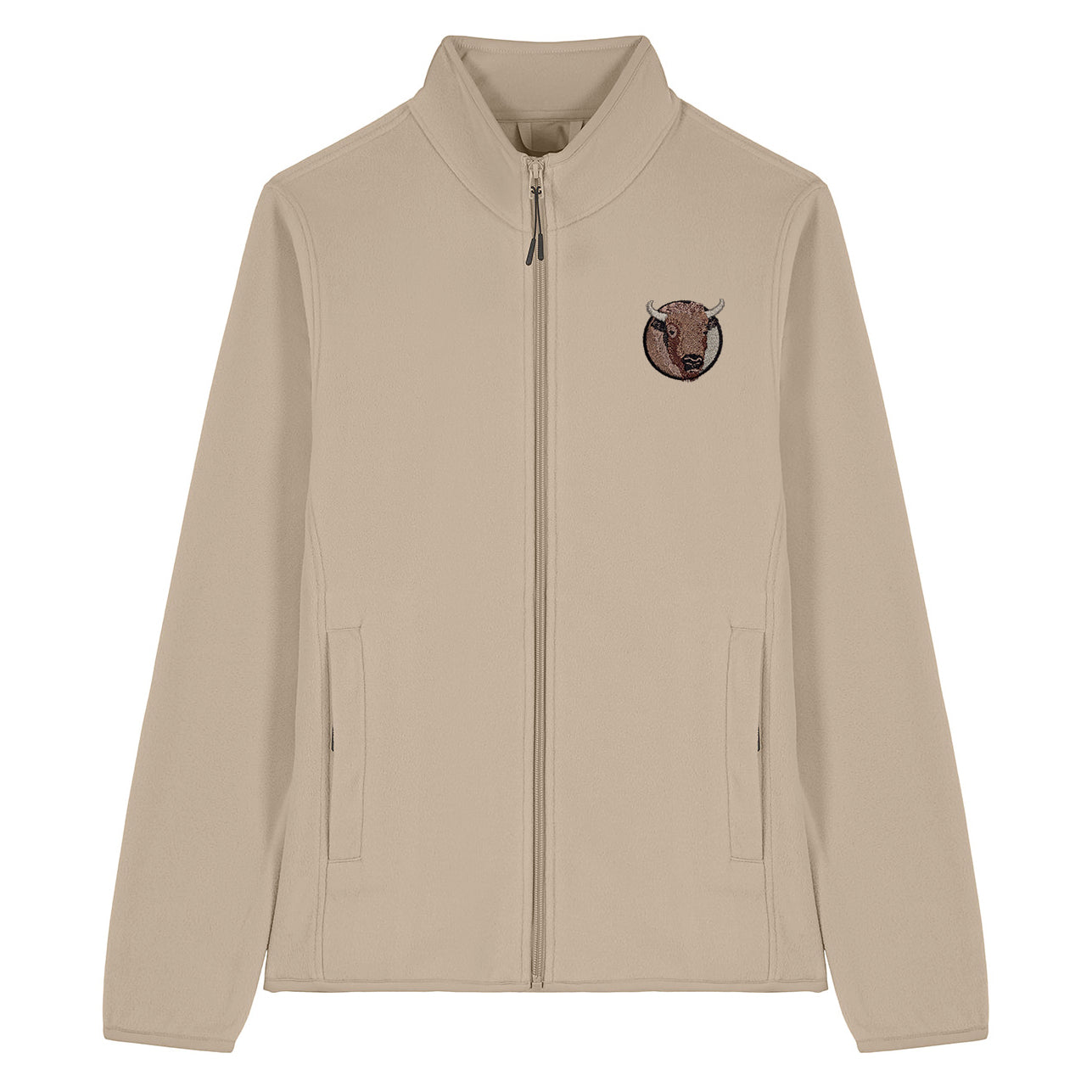 Bison Portrait Embroidered Women's Fleece Jacket