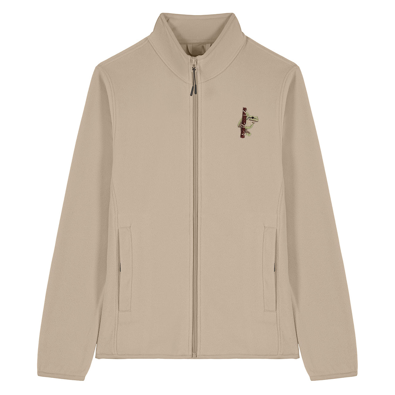 European Tree Frog Embroidered Women's Fleece Jacket