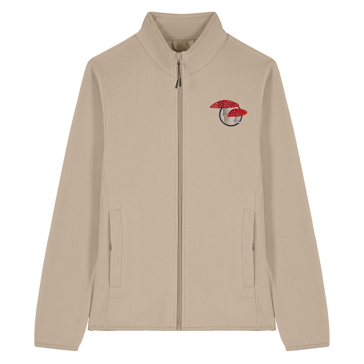 Fly Agaric Mushroom Embroidered Women's Fleece Jacket