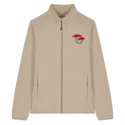 Fly Agaric Mushroom Embroidered Women's Fleece Jacket