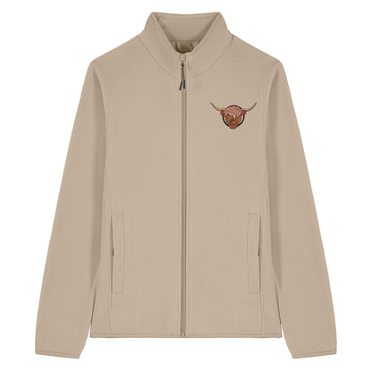 Highland Cow Embroidered Women's Fleece Jacket
