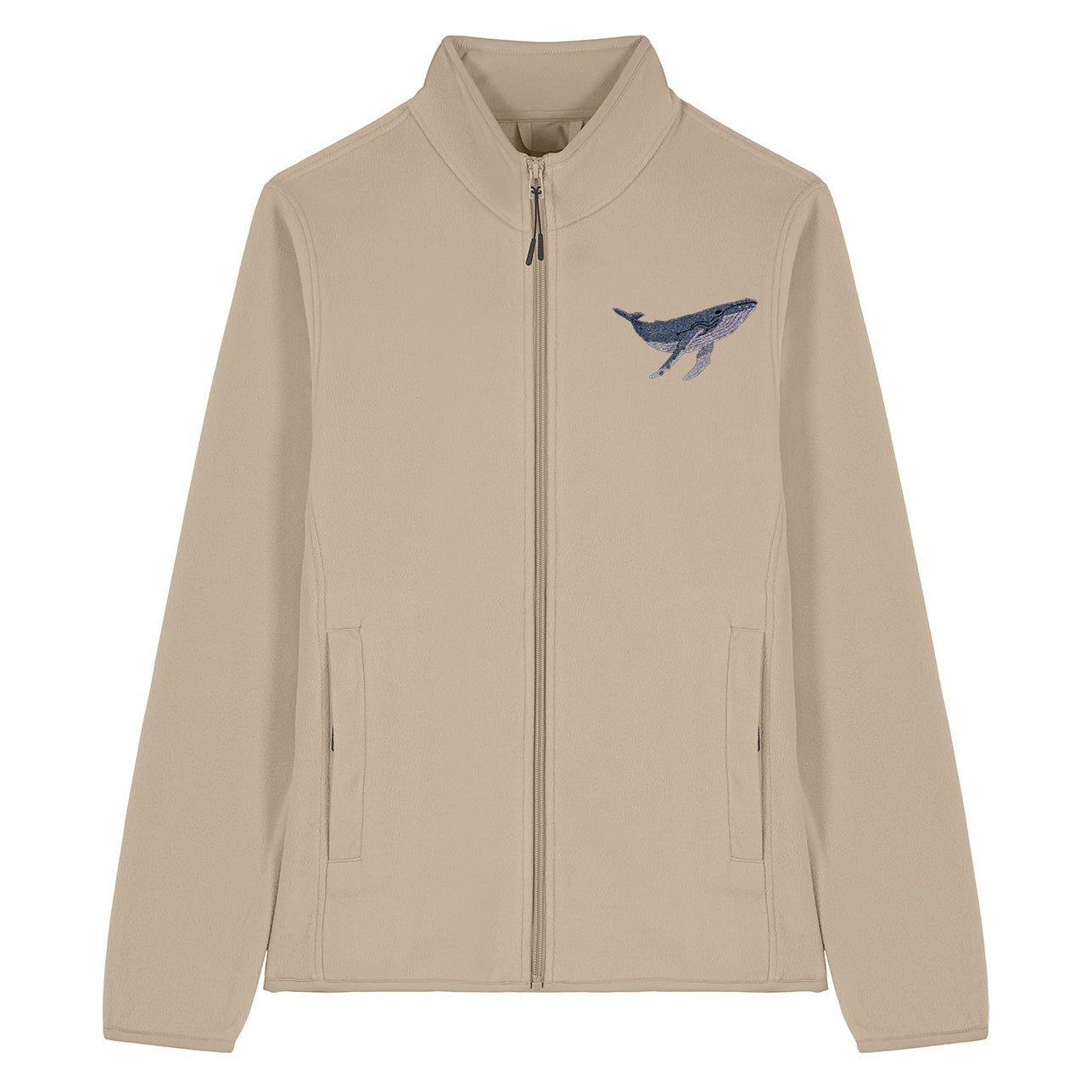 Humpback Whale Embroidered Women's Fleece Jacket
