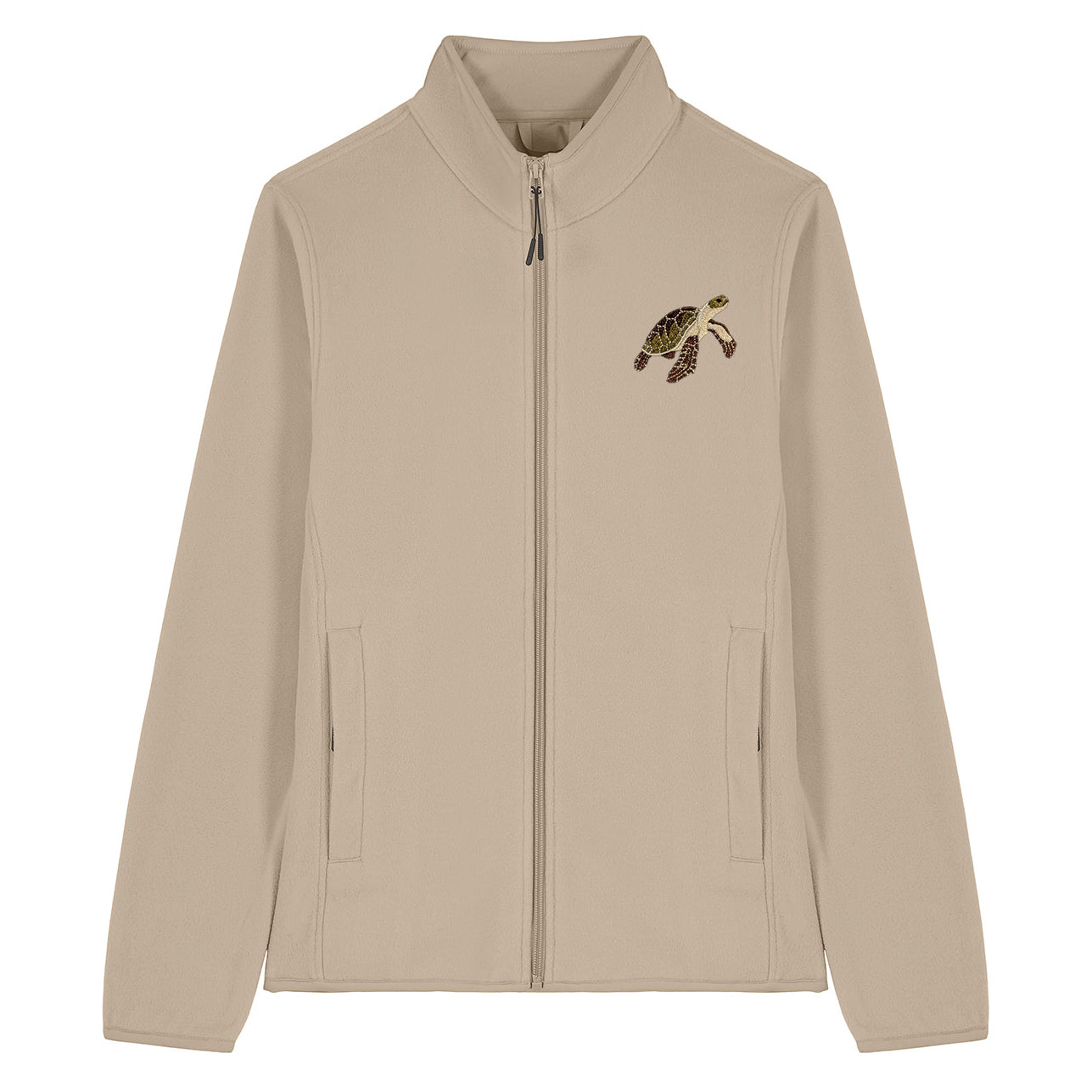 Sea Turtle Embroidered Women's Fleece Jacket