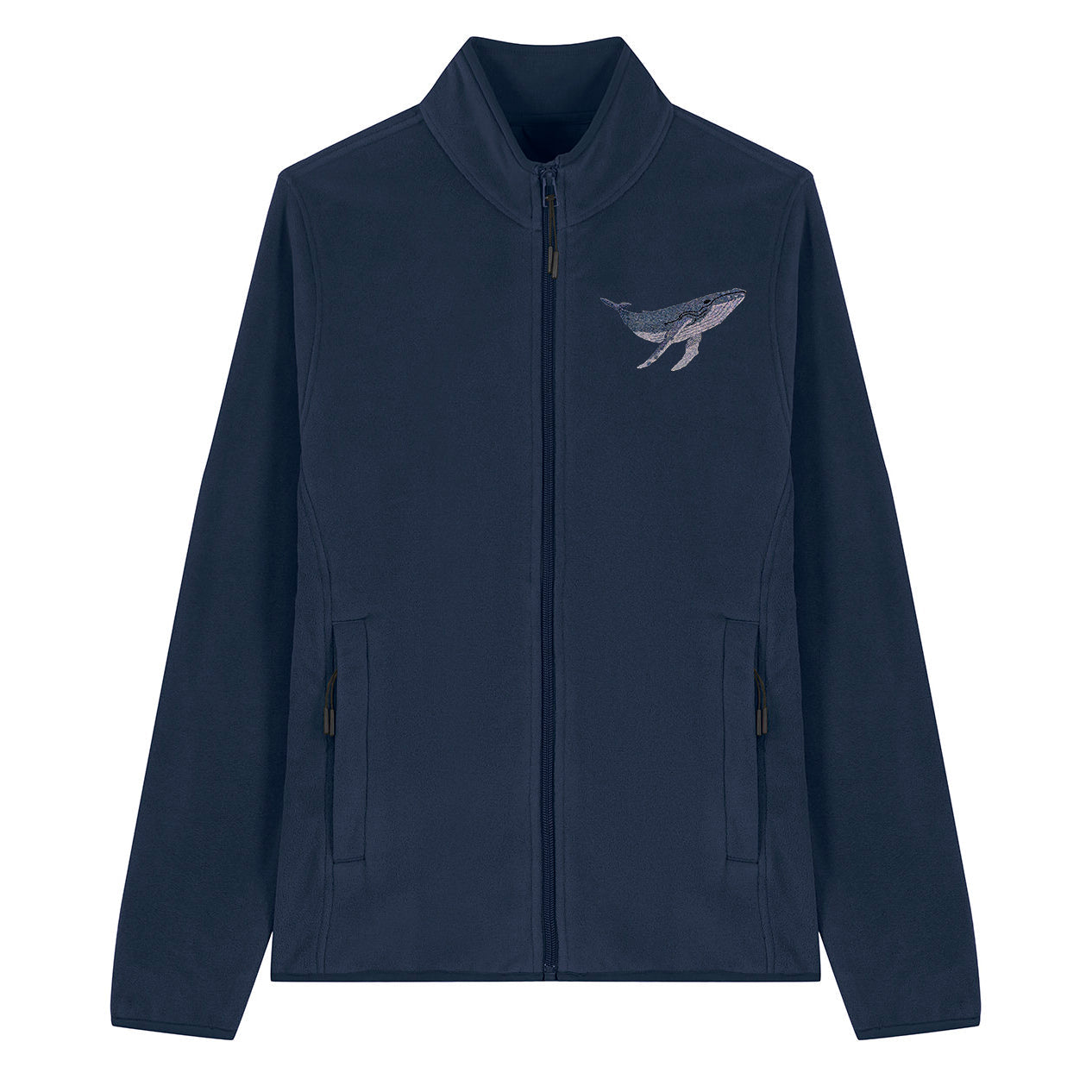 Humpback Whale Embroidered Women's Fleece Jacket