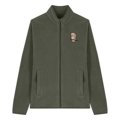 Barn Owl Cute Embroidered Women's Fleece Jacket