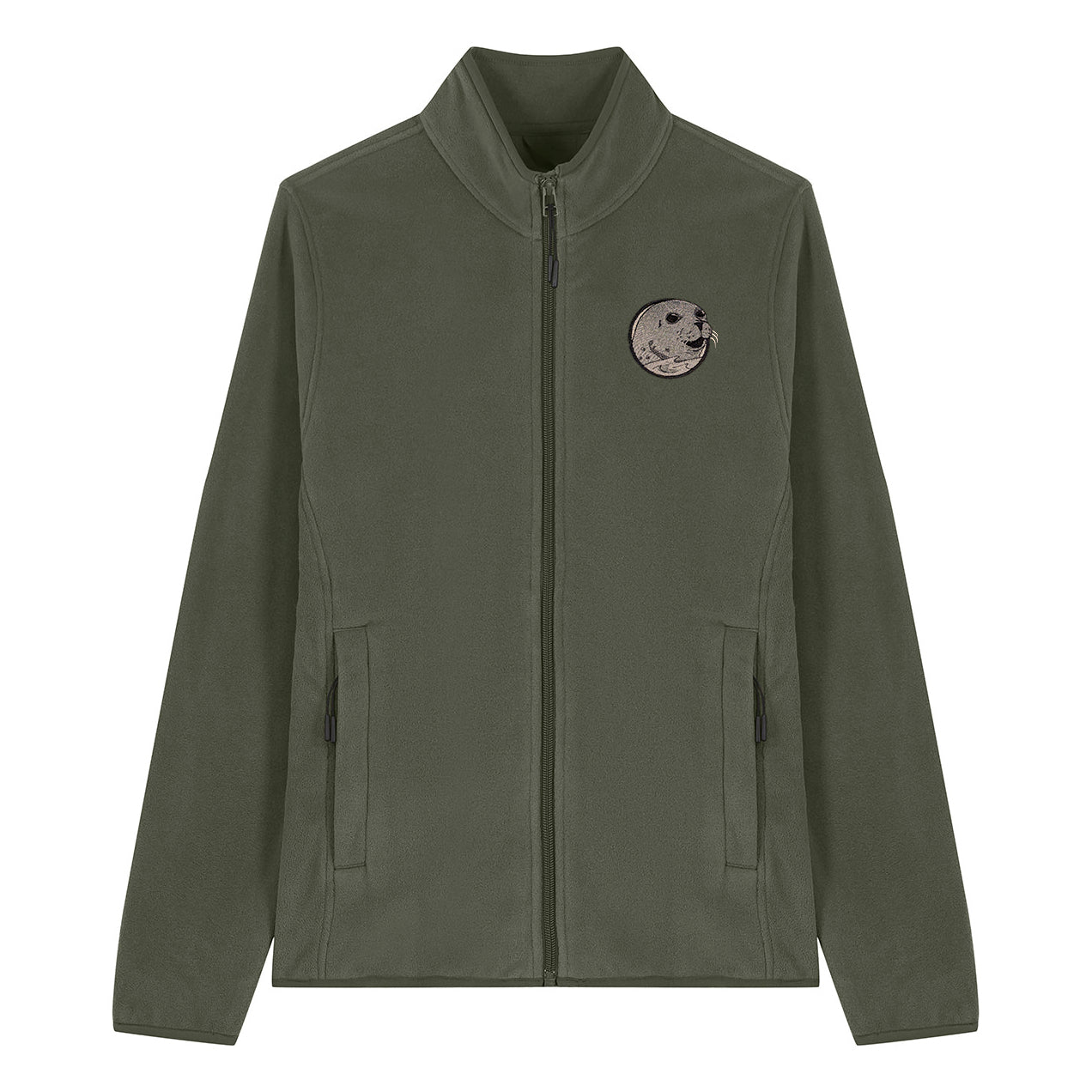 Grey Seal Embroidered Women's Fleece Jacket