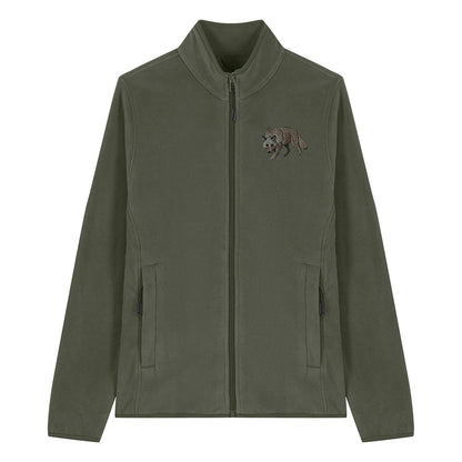 Grey Wolf Embroidered Women's Fleece Jacket