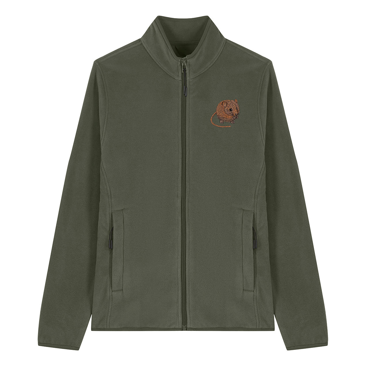 Harvest Mouse Embroidered Women's Fleece Jacket