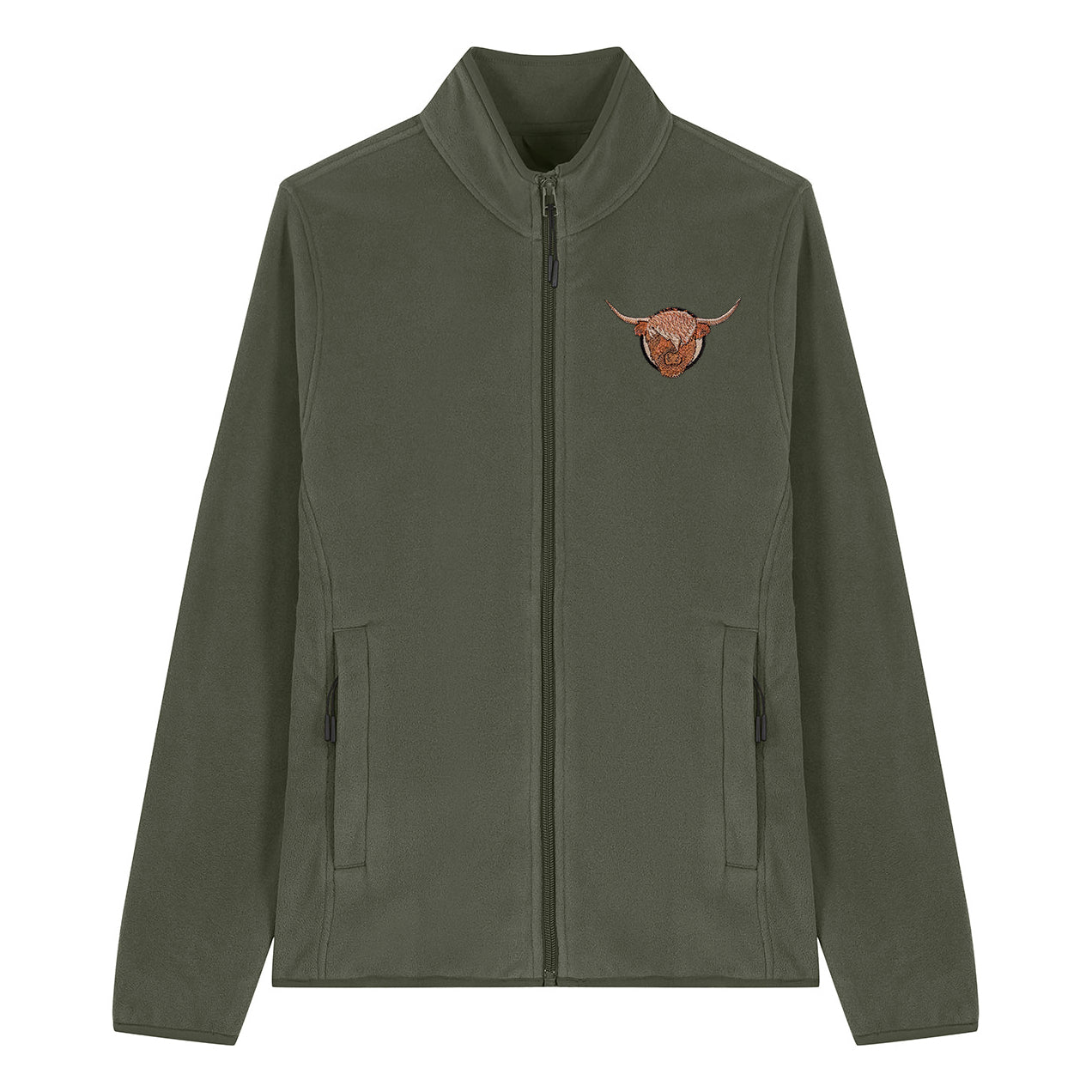 Highland Cow Embroidered Women's Fleece Jacket