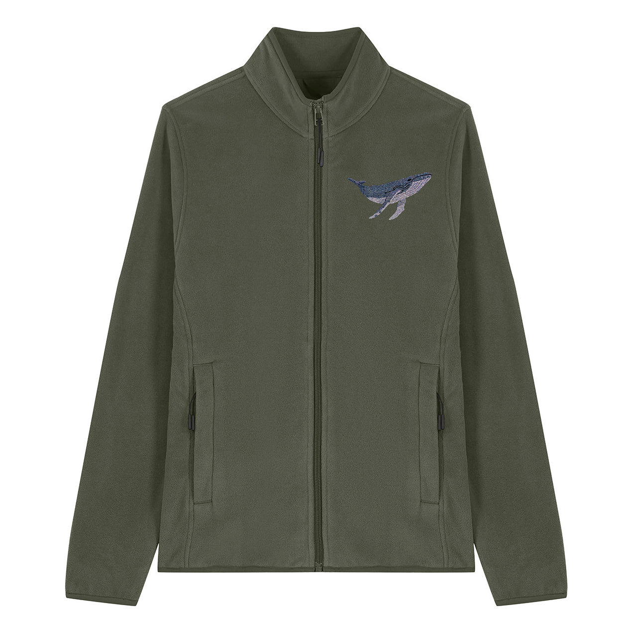 Humpback Whale Embroidered Women's Fleece Jacket