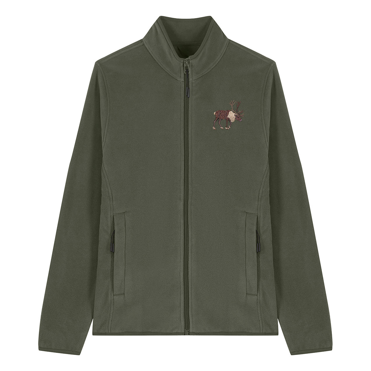 Reindeer Embroidered Women's Fleece Jacket