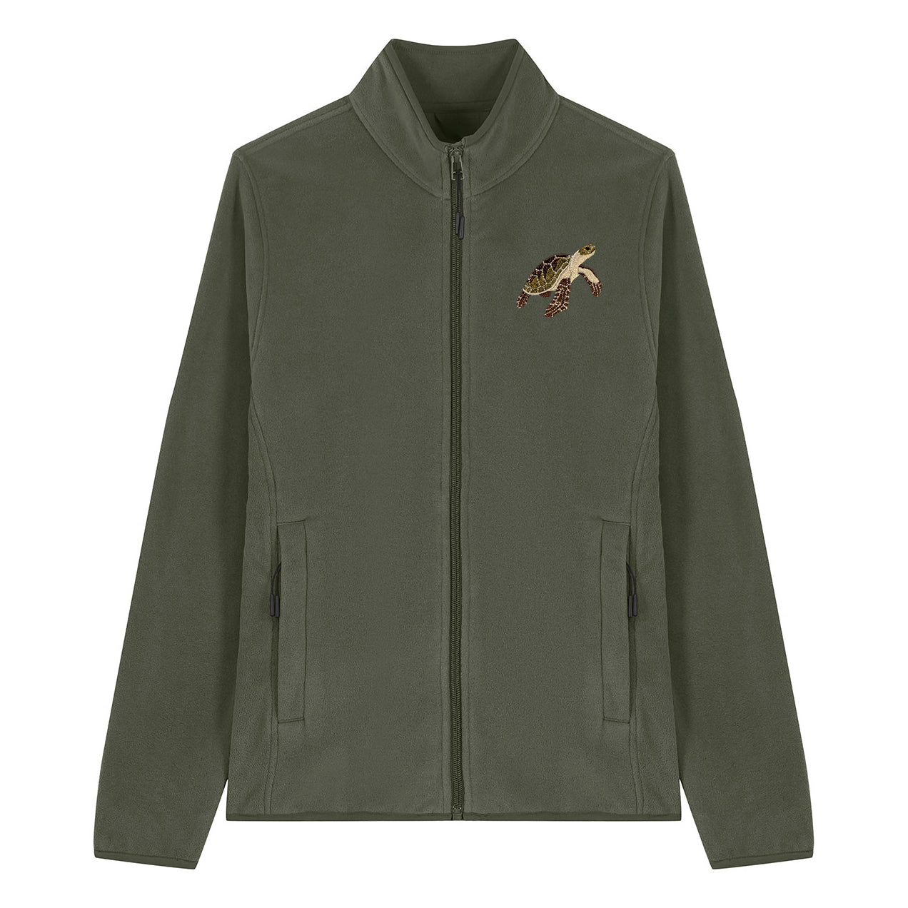 Sea Turtle Embroidered Women's Fleece Jacket