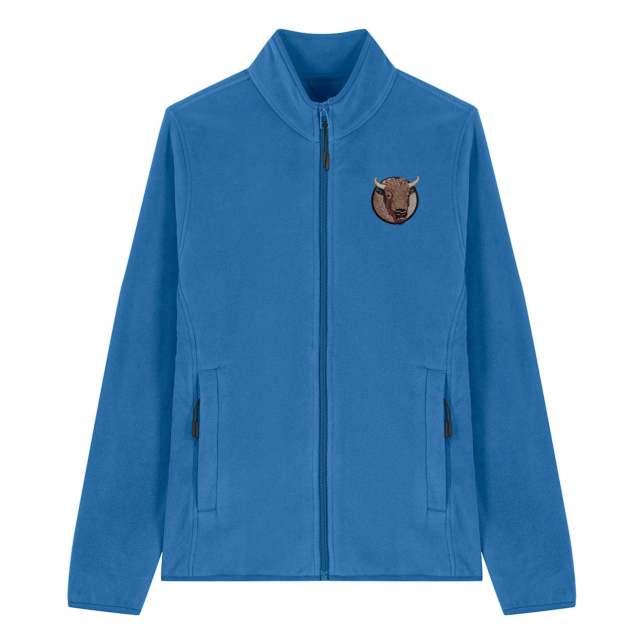 Bison Portrait Embroidered Women's Fleece Jacket