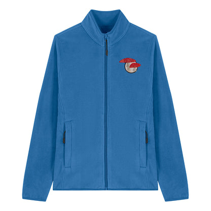 Fly Agaric Mushroom Embroidered Women's Fleece Jacket