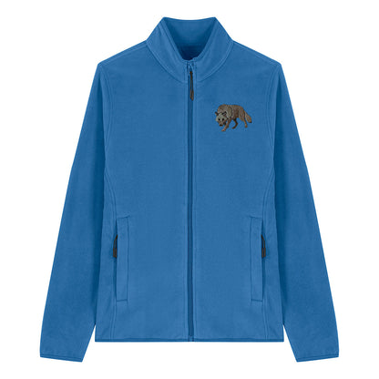 Grey Wolf Embroidered Women's Fleece Jacket