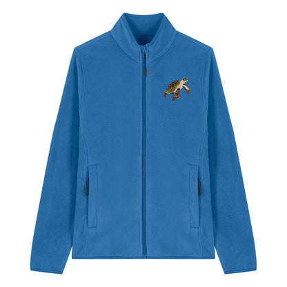 Sea Turtle Embroidered Women's Fleece Jacket