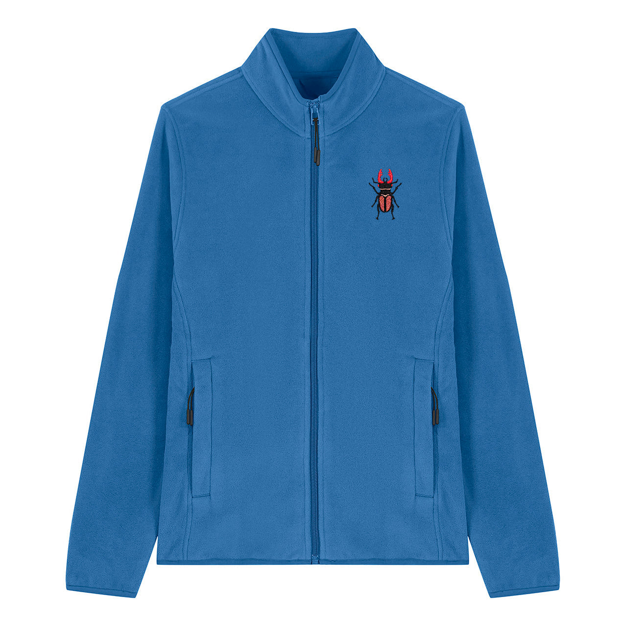 Stag Beetle Embroidered Women's Fleece Jacket