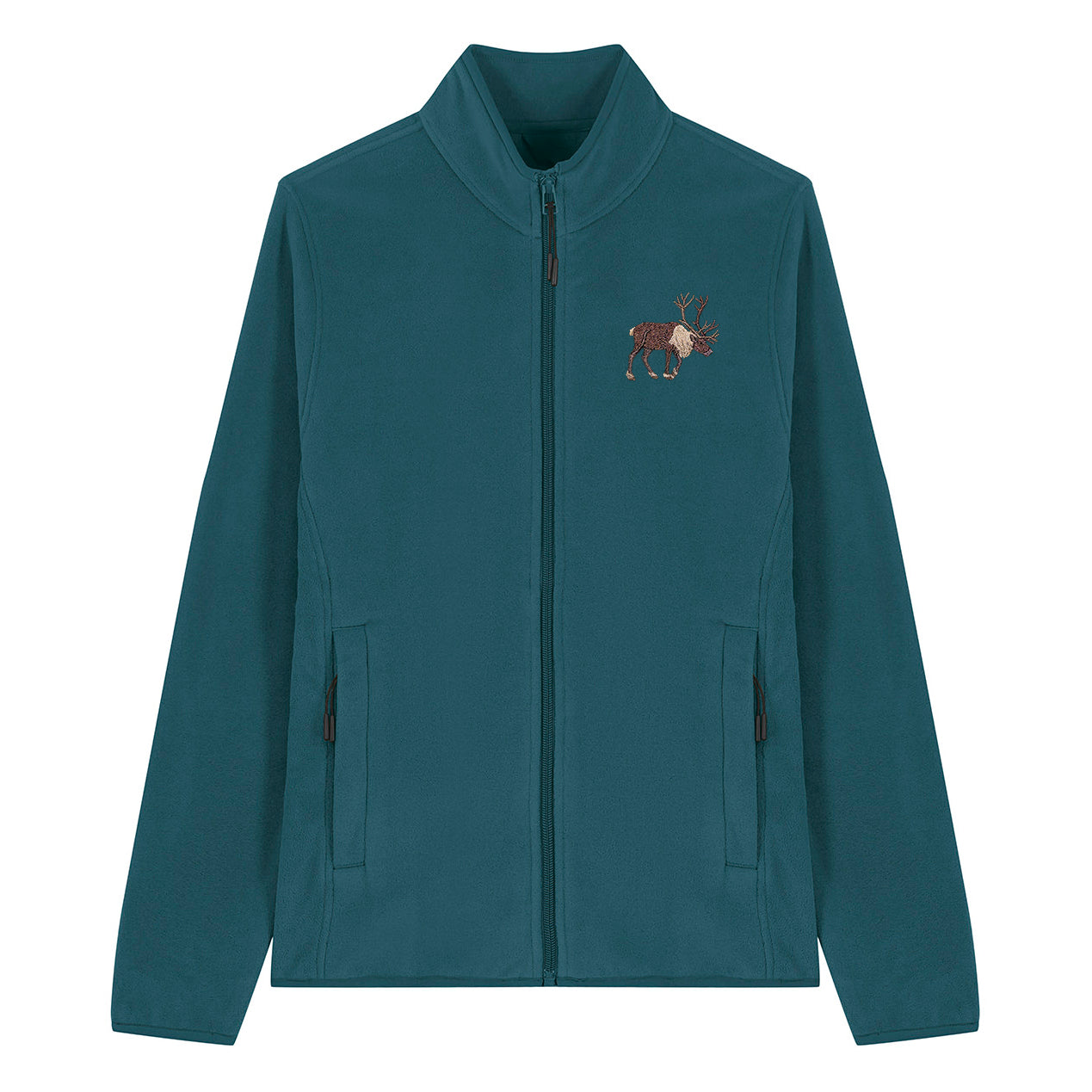 Reindeer Embroidered Women's Fleece Jacket