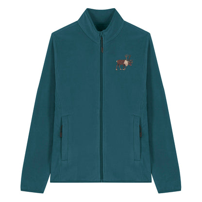 Reindeer Embroidered Women's Fleece Jacket