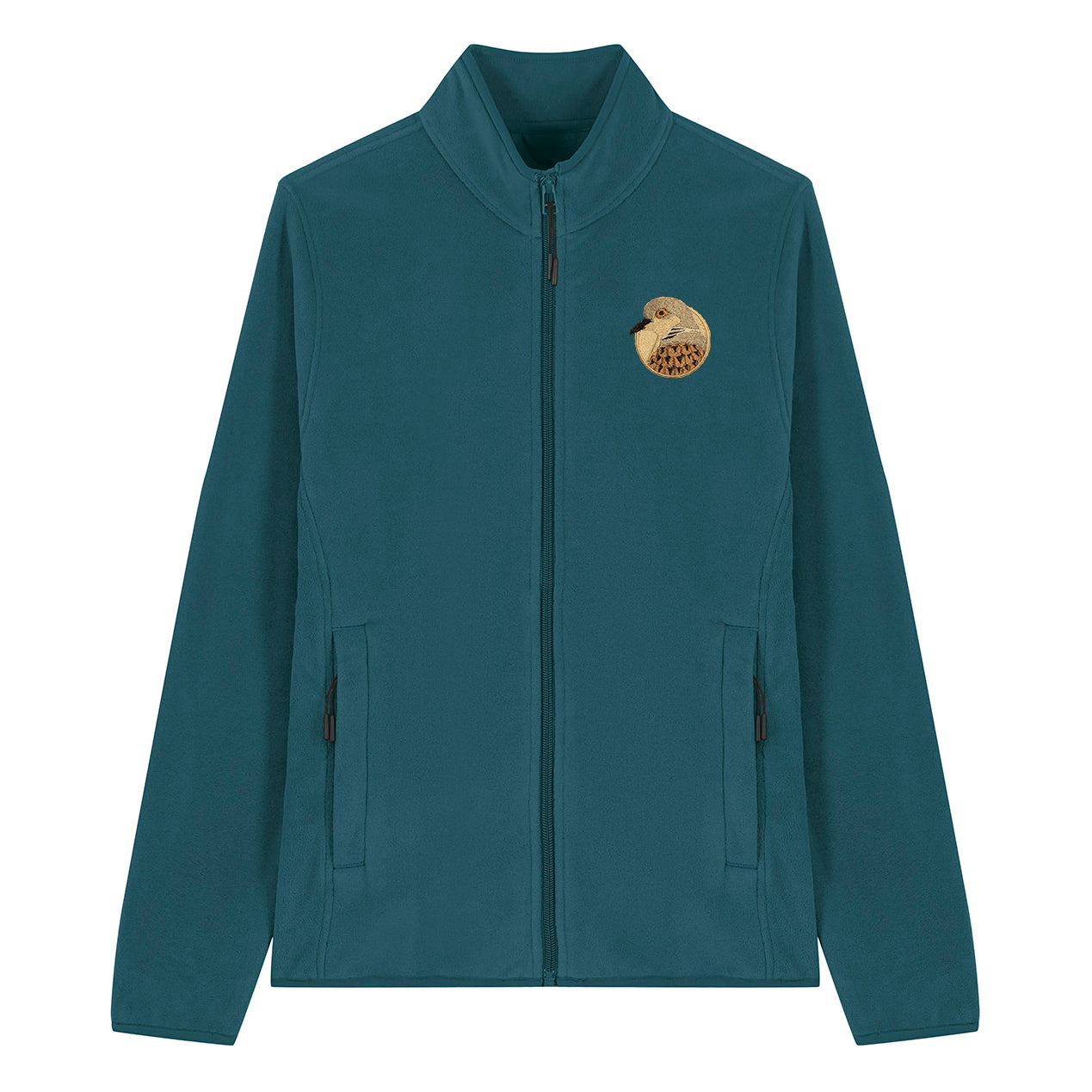 Turtledove Portrait Embroidered Women's Fleece Jacket