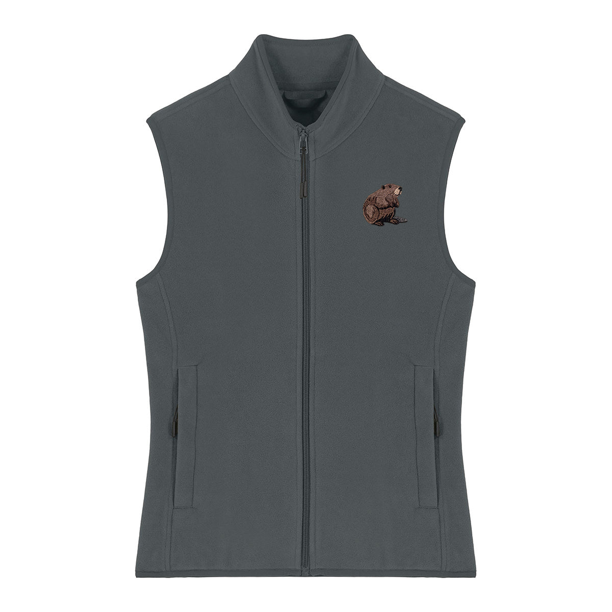 Beaver Embroidered Women's Fleece Gilet Bodywarmer