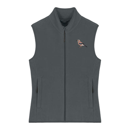 Eurasian Jay Embroidered Women's Fleece Gilet Bodywarmer