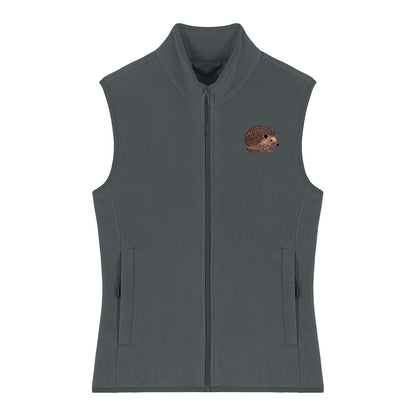 Hedgehog Embroidered Women's Fleece Gilet Bodywarmer