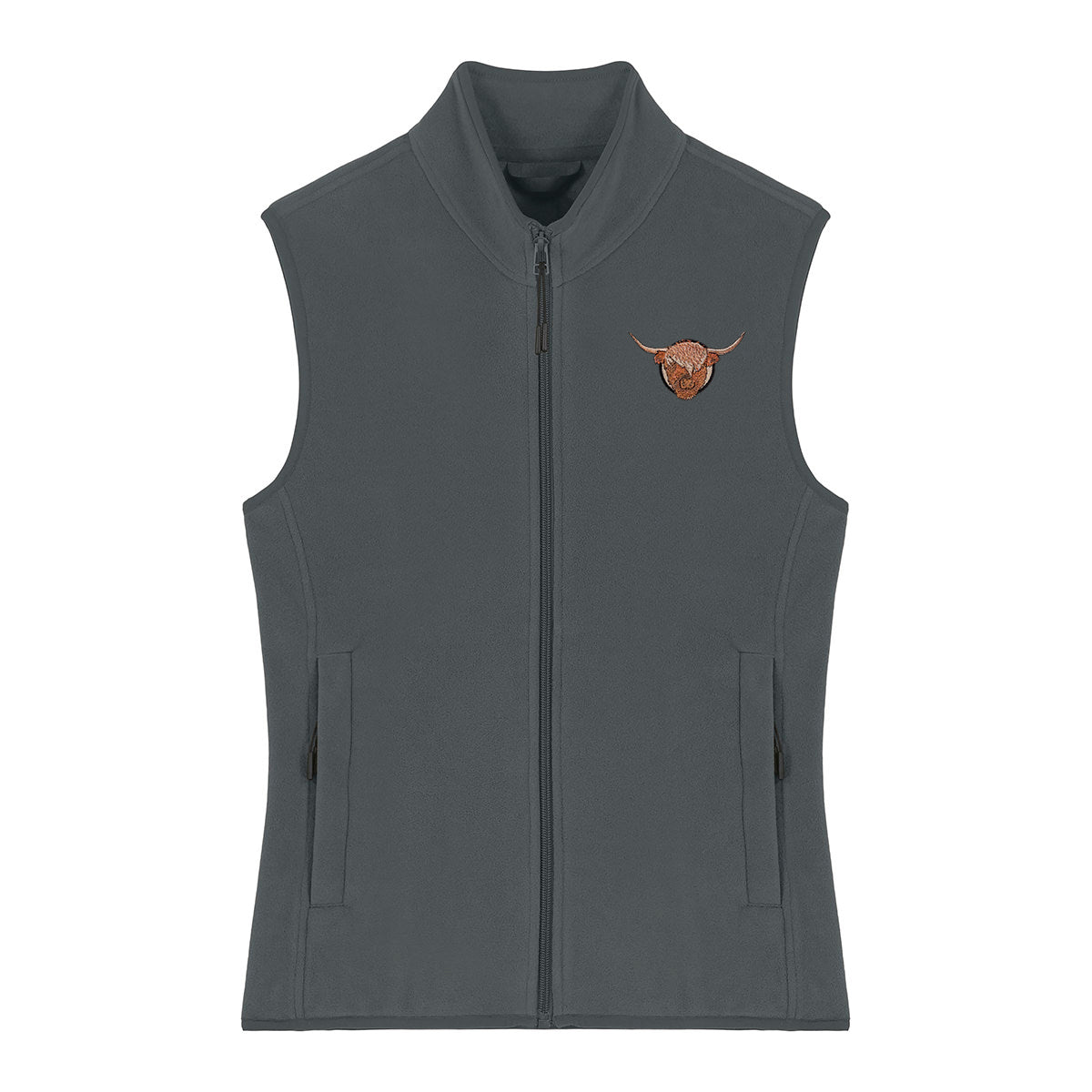 Highland Cow Embroidered Women's Fleece Gilet Bodywarmer