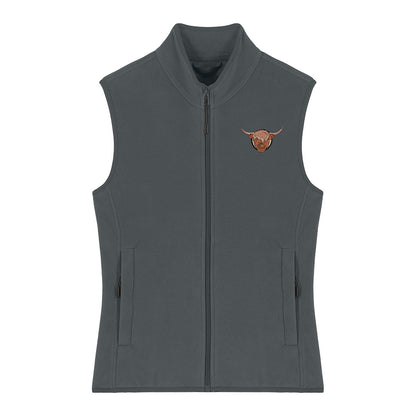 Highland Cow Embroidered Women's Fleece Gilet Bodywarmer