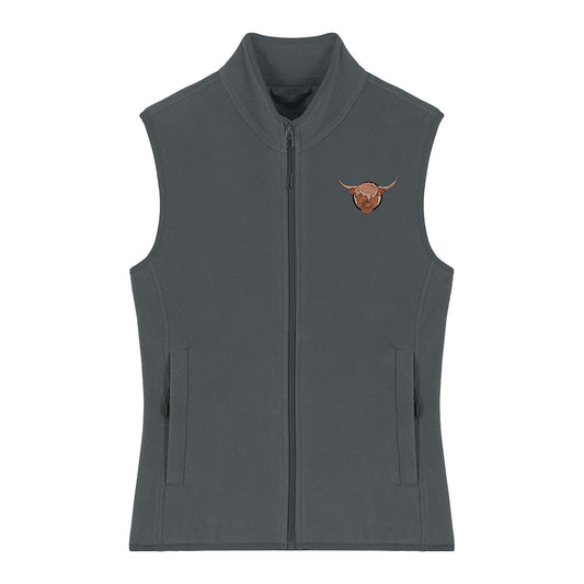 Highland Cow Embroidered Women's Fleece Gilet Bodywarmer