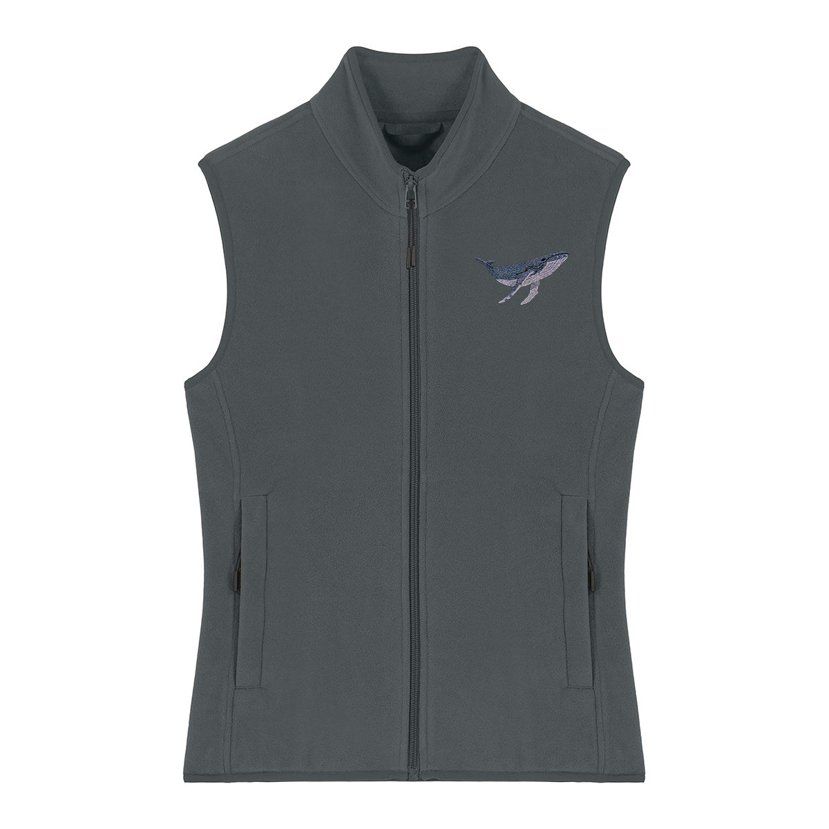 Humpback Whale Embroidered Women's Fleece Gilet Bodywarmer