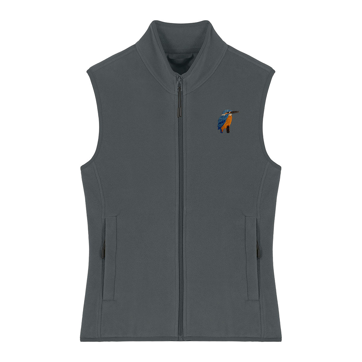 Kingfisher Embroidered Women's Fleece Gilet Bodywarmer