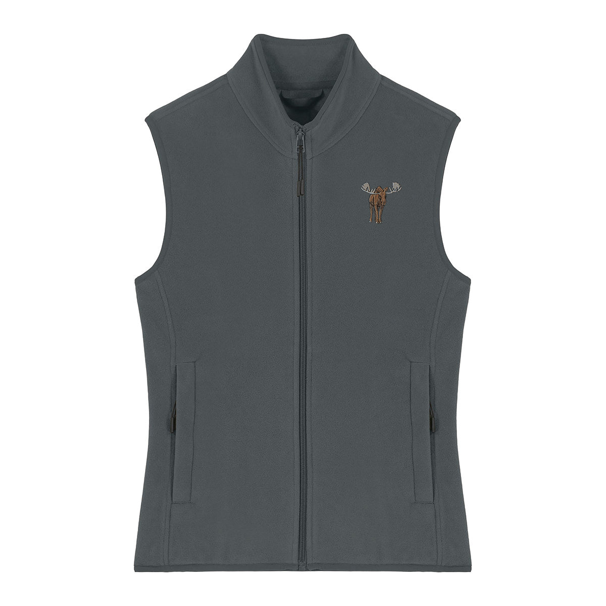 Moose Embroidered Women's Fleece Gilet Bodywarmer
