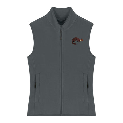 Pine Marten Embroidered Women's Fleece Gilet Bodywarmer