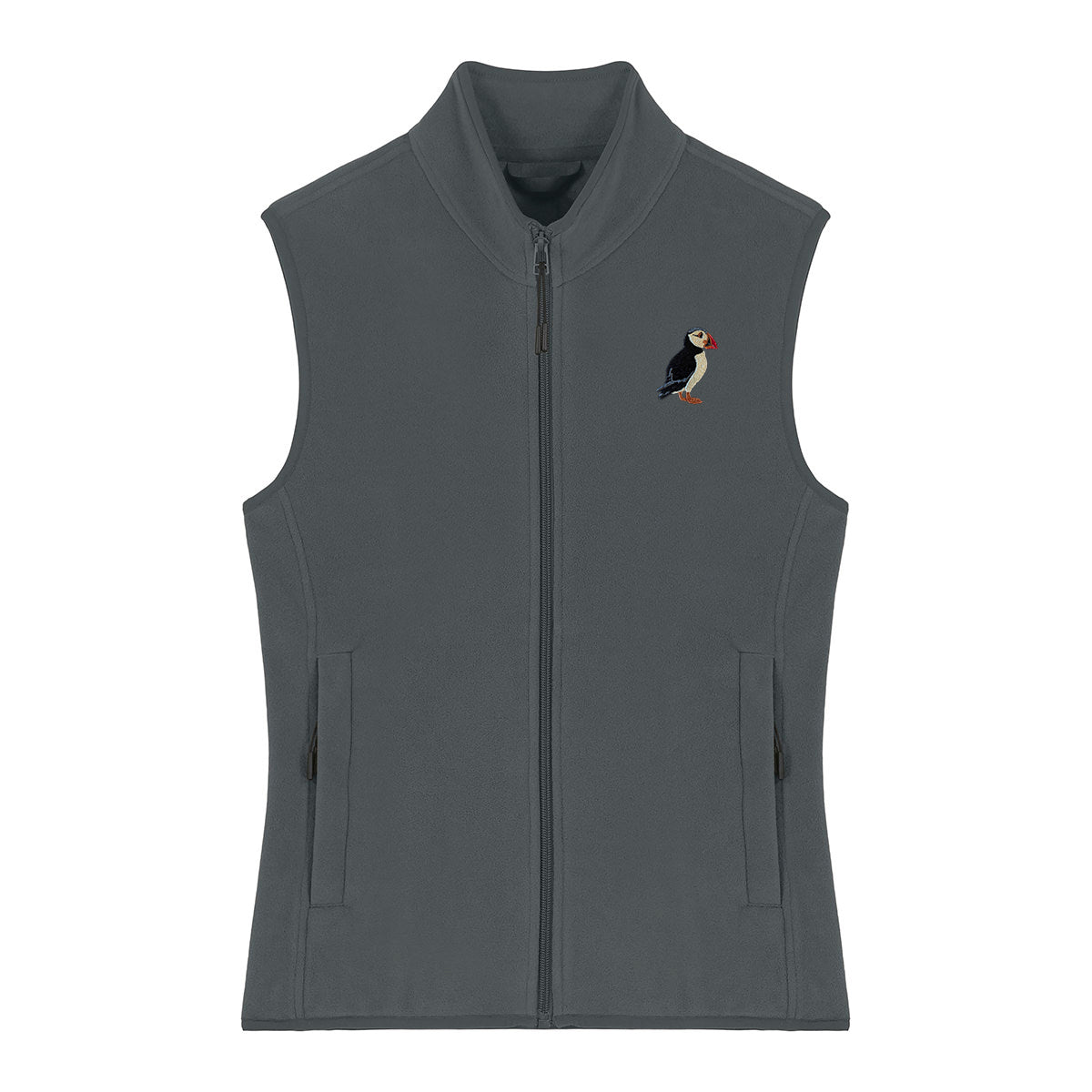 Puffin Embroidered Women's Fleece Gilet Bodywarmer