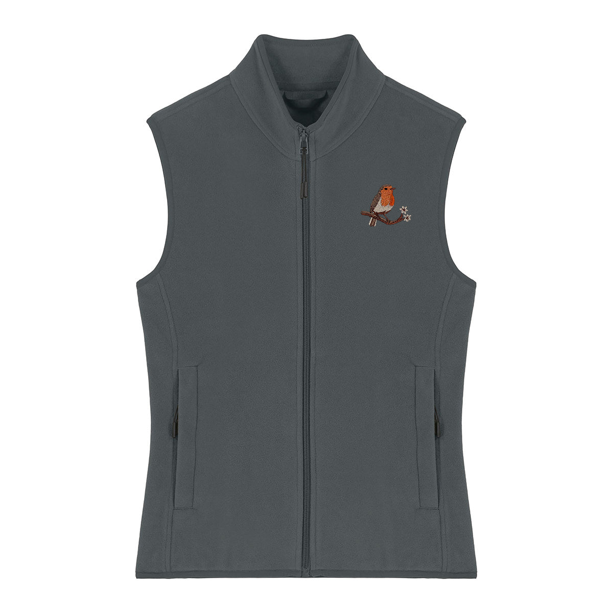 Robin Embroidered Women's Fleece Gilet Bodywarmer
