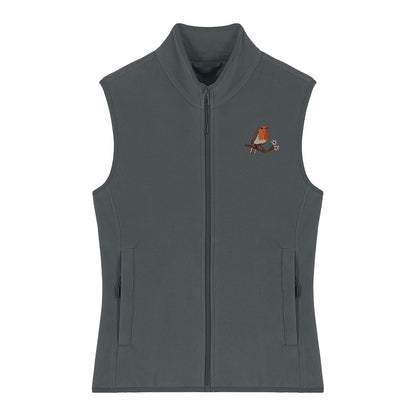 Robin Embroidered Women's Fleece Gilet Bodywarmer