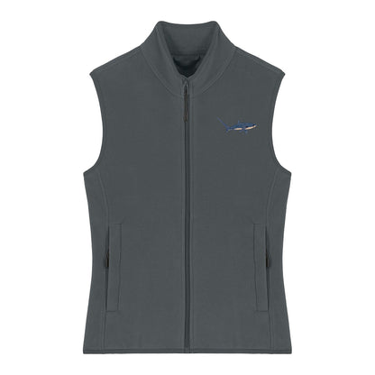 Thresher Shark Embroidered Women's Fleece Gilet Bodywarmer