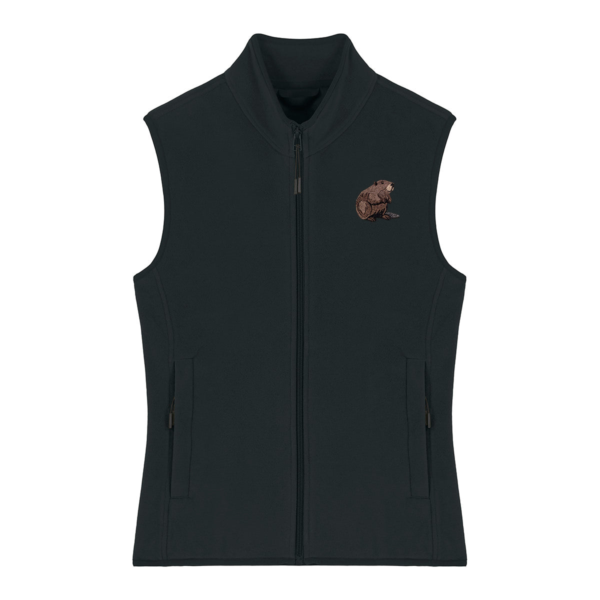 Beaver Embroidered Women's Fleece Gilet Bodywarmer