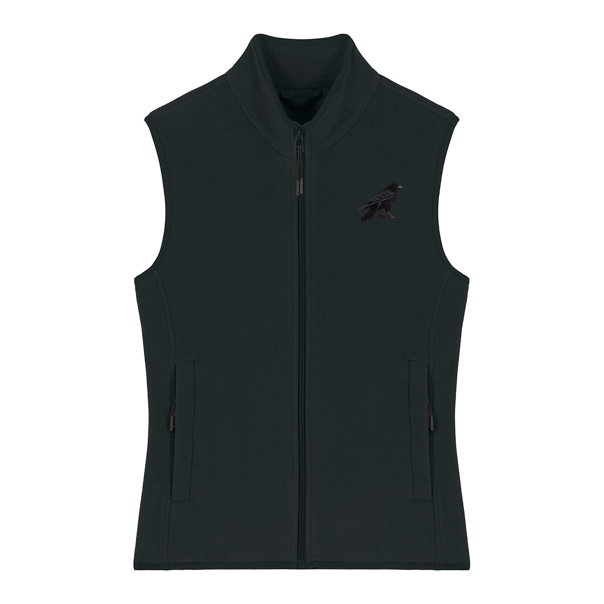 Crow Embroidered Women's Fleece Gilet Bodywarmer