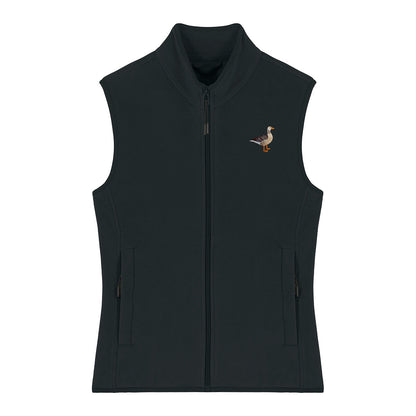 Greylag Goose Embroidered Women's Fleece Gilet Bodywarmer