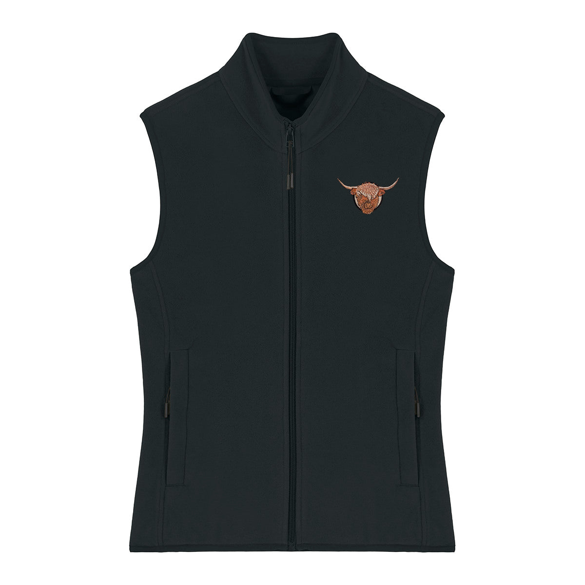 Highland Cow Embroidered Women's Fleece Gilet Bodywarmer