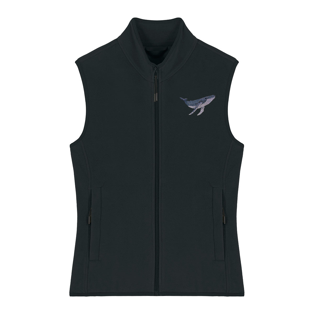 Humpback Whale Embroidered Women's Fleece Gilet Bodywarmer