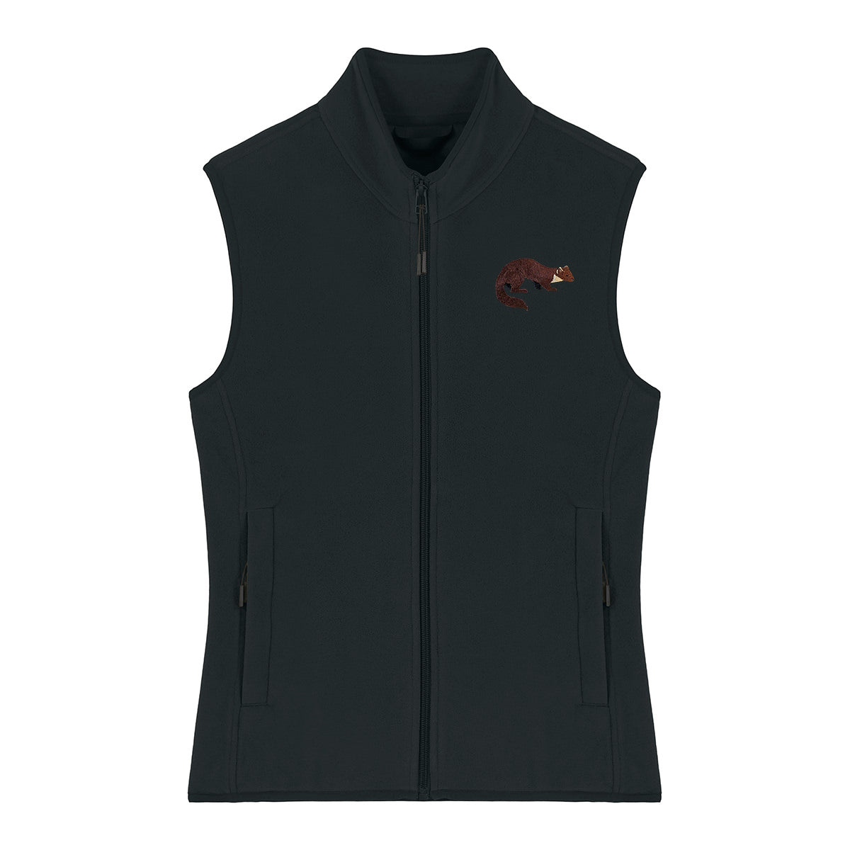 Pine Marten Embroidered Women's Fleece Gilet Bodywarmer