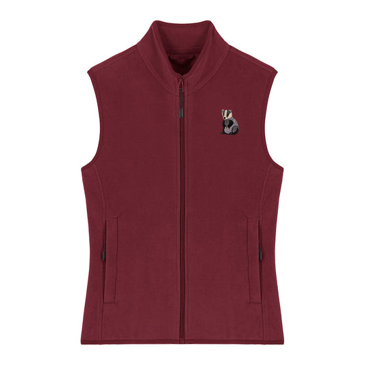 Badger Embroidered Women's Fleece Gilet Bodywarmer