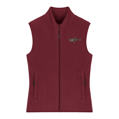 Basking Shark Embroidered Women's Fleece Gilet Bodywarmer