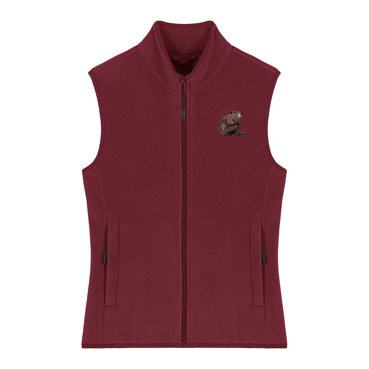 Beaver Embroidered Women's Fleece Gilet Bodywarmer