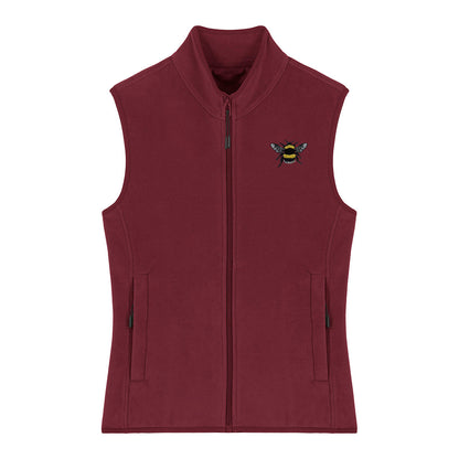 Bumblebee Embroidered Women's Fleece Gilet Bodywarmer