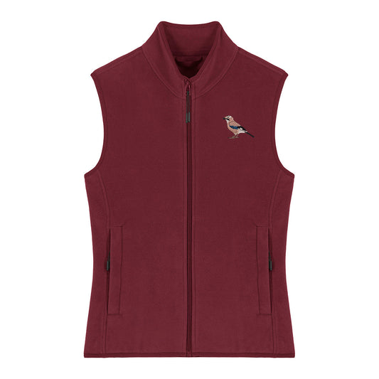 Eurasian Jay Embroidered Women's Fleece Gilet Bodywarmer